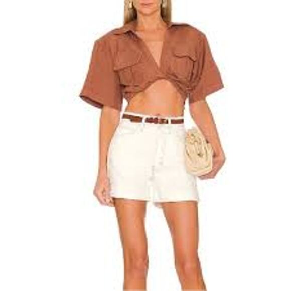 Frame High Rise Cuffed Shorts Ecru Style #HRCS728 Size 27 - Picture 1 of 10